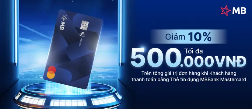 MB mestercard . Giảm 500k