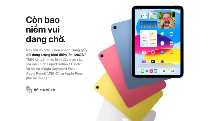 iPad本体 iPad (A16) Wi-Fi 128GB iPad A16 giá giảm thêm 200K, công nghệ mới, bền đẹp