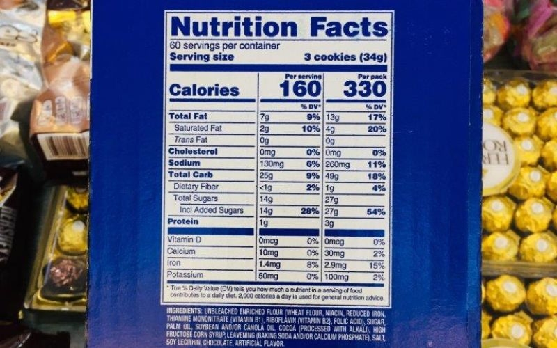 Giá trị dinh dưỡng của bánh Oreo
