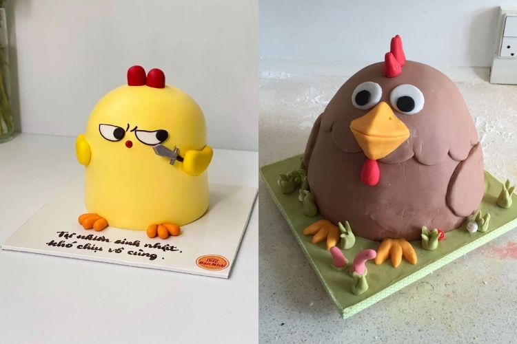 Bánh kem hình con gà (9)