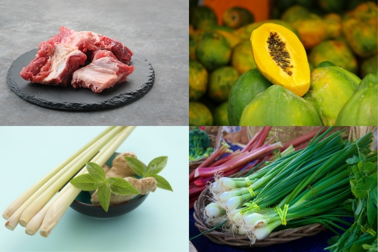 Bò hầm đu đủ 1