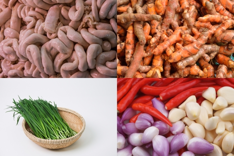 Bún lòng xào nghệ 1