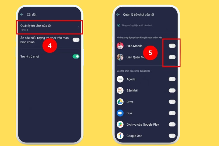 Cách bật không gian trò chơi trên Realme 4