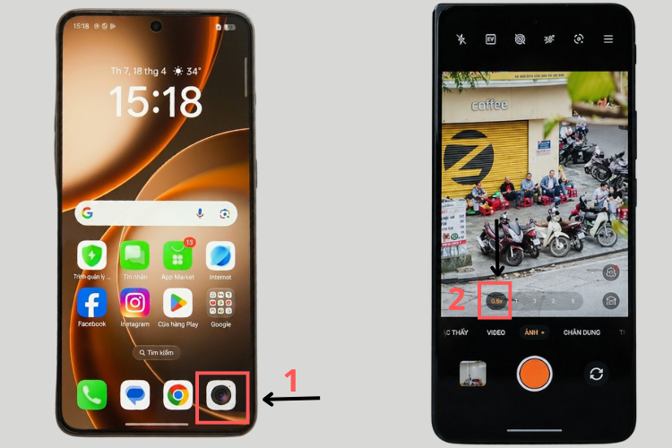 Cách chụp 0.5 trên OPPO 3