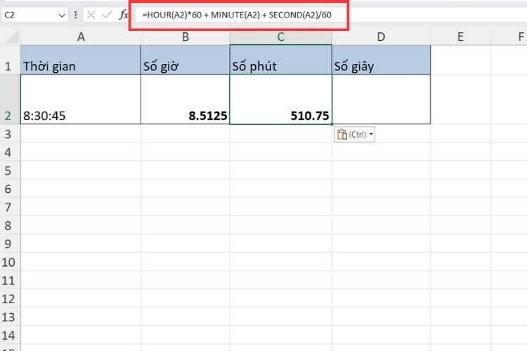 Cách chuyển đổi thời gian trong Excel (8)