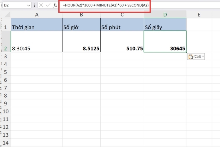 Cách chuyển đổi thời gian trong Excel (9)