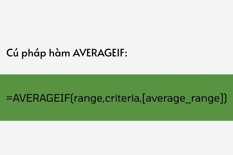Cách dùng hàm AVERAGEIF trên Excel