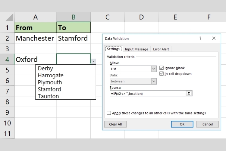 Cách giới hạn giá trị nhập Excel
