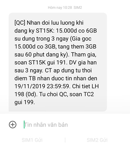 Gói cước dữ liệu hoặc nội dung số