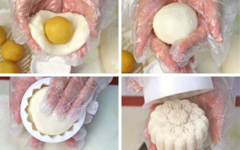 Cách làm bánh dẻo nhân đậu xanh trứng muối (ảnh 4)