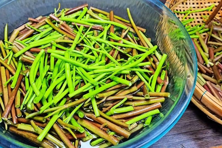 Cách làm dưa rau muống (2)