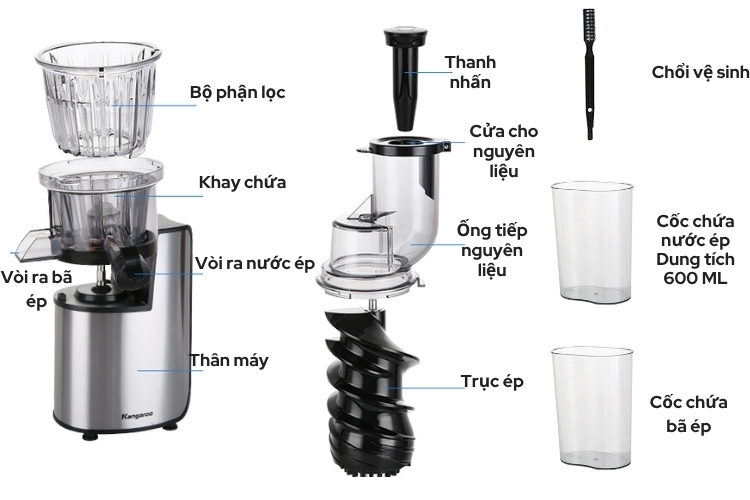 Cách lắp máy ép chậm Kangaroo (2)