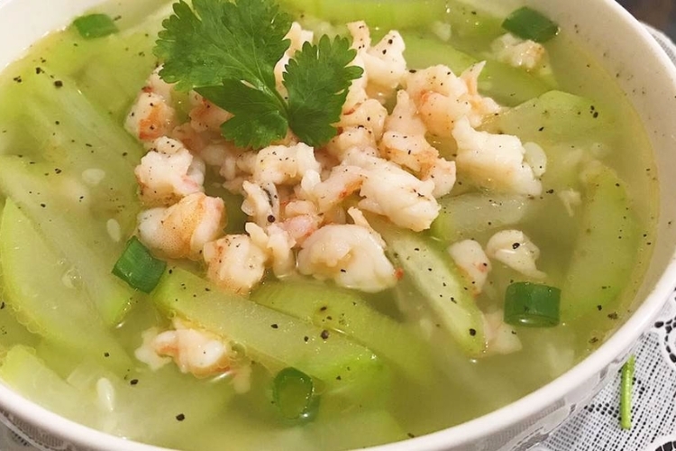 Cách nấu canh bầu tôm (12)