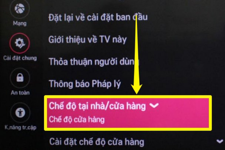 Cách tắt chế độ Demo trên tivi 3