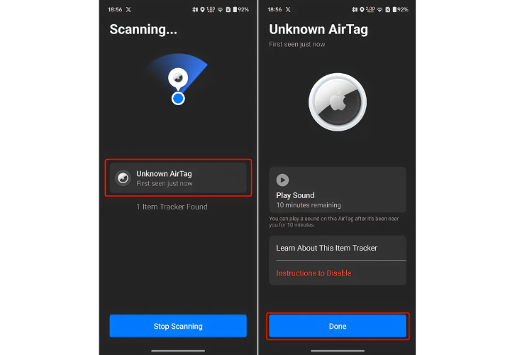 Cách vô hiệu hóa AirTag trên điện thoại Android 3