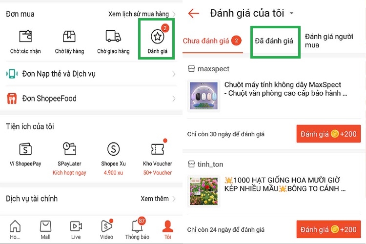 Cách xóa đánh giá trên Shopee (Hình 3)