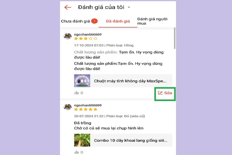 Cách xóa đánh giá trên Shopee (Hình 4)