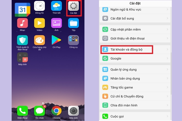 Cách xóa tài khoản Google trên điện thoại OPPO (Hình 2)