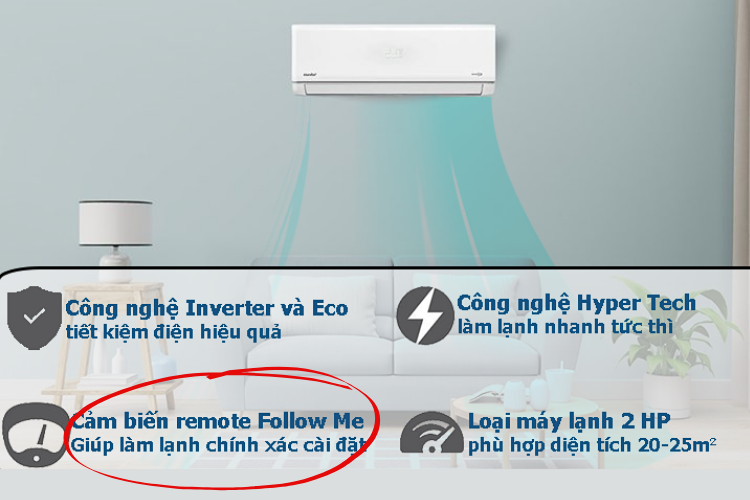 Công nghệ Follow Me trên máy lạnh Comfee 5
