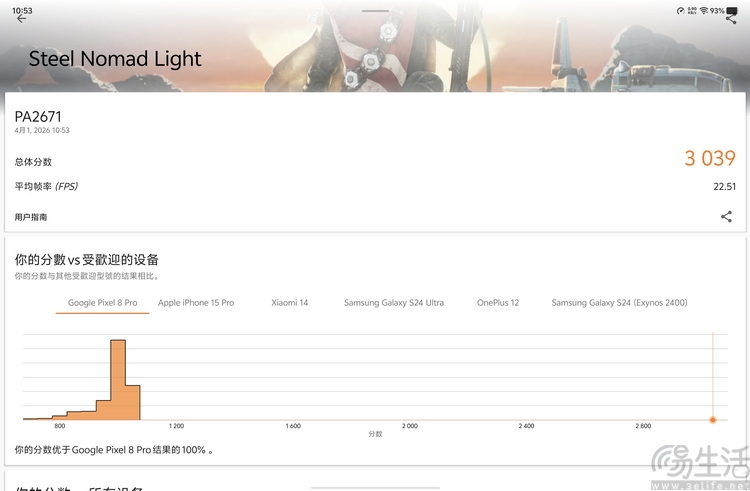 3DMark Steel Nomad Light vivo Pad 6 Pro