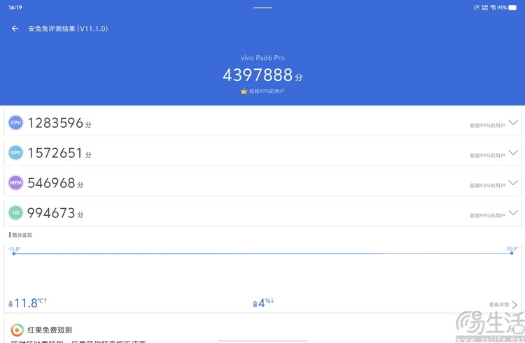 AnTuTu V11 vivo Pad 6 Pro