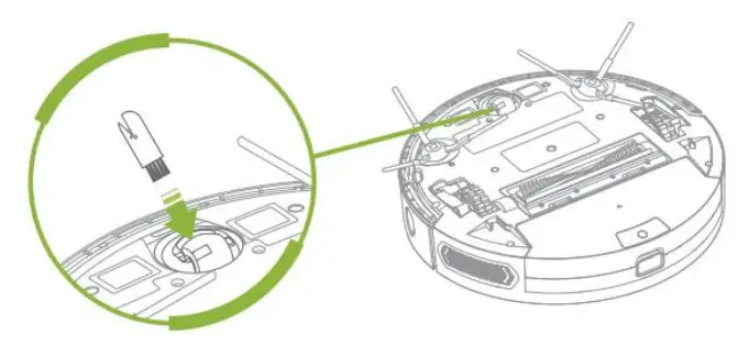 HDSD robot hút bụi Kyvol - bánh xe điều hướng