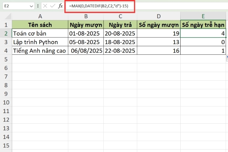 Hàm DATEDIF trong Excel (6)