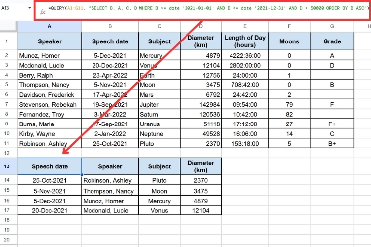 Hàm QUERY trong Google Sheet (12)