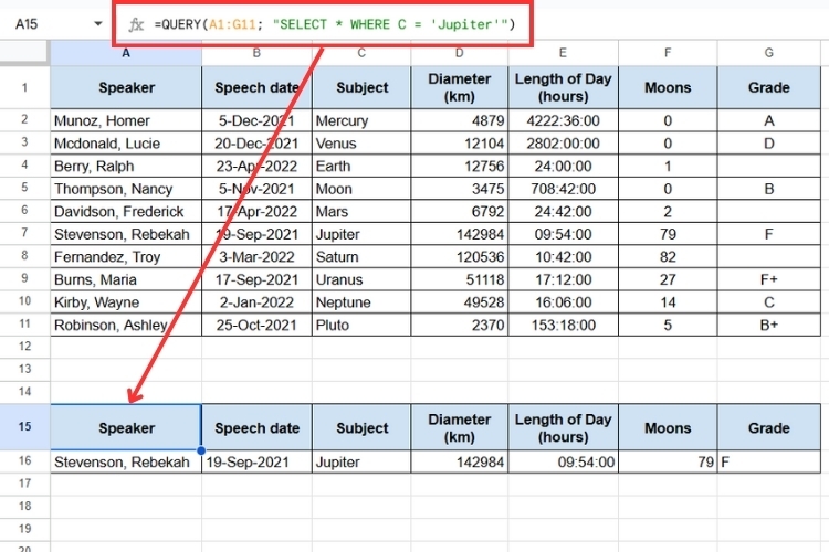 Hàm QUERY trong Google Sheet (4)