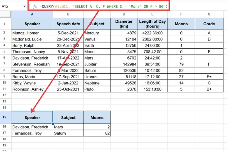 Hàm QUERY trong Google Sheet (7)