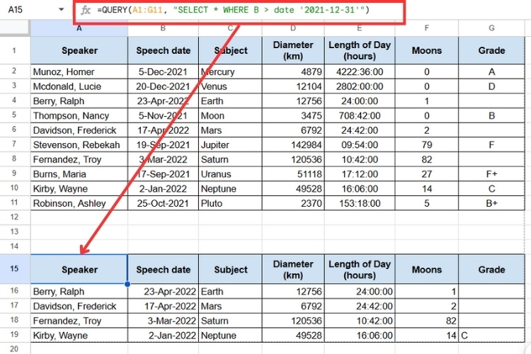 Hàm QUERY trong Google Sheet (8)
