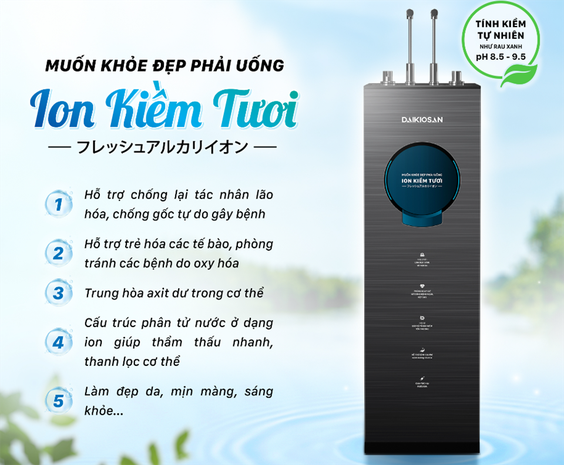 Máy lọc nước DAIKIOSAN mang đến nguồn nước sạch cho gia đình