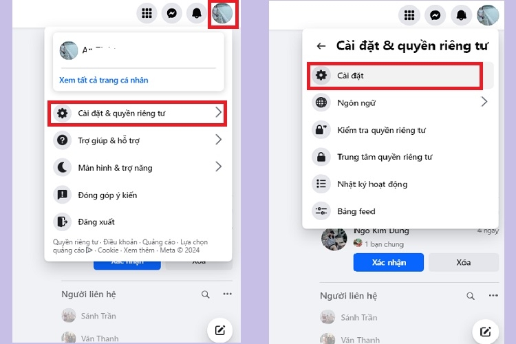 Khôi phục lại cài đặt Facebook (Hình 2)