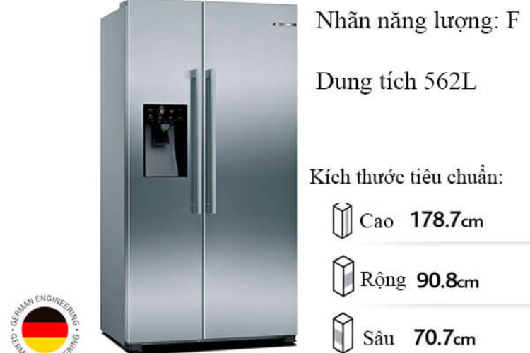 Kích thước tủ lạnh Bosch theo từng dòng 5