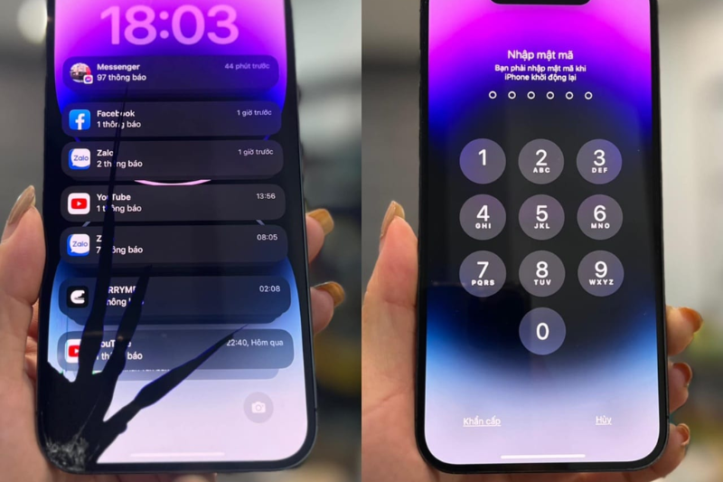 màn hình iPhone bị lem mực 1