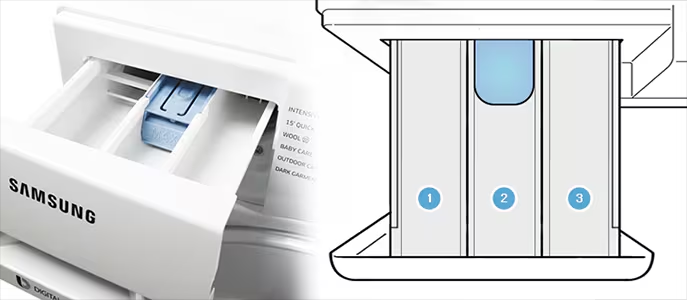 Ngăn chứa nước xả của máy giặt Samsung - loại 1