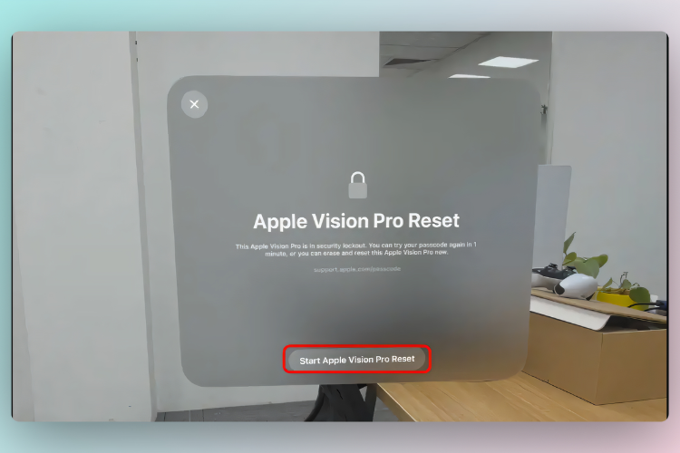 Quên mật khẩu Apple Vision Pro 3
