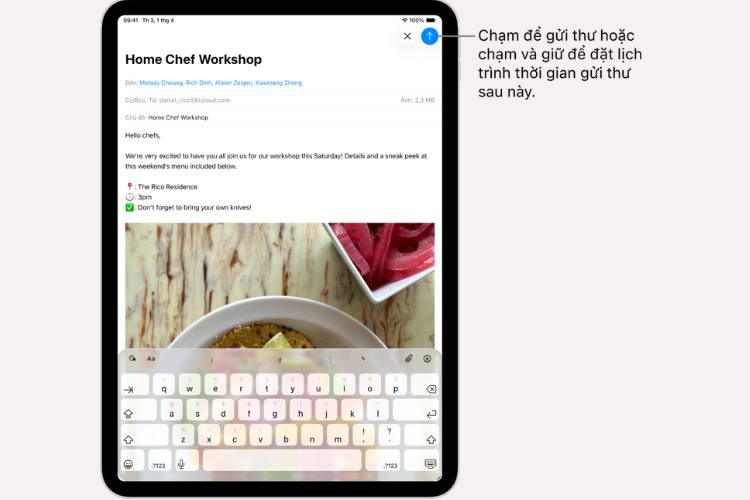 Soạn email trong Mail trên iPad 5