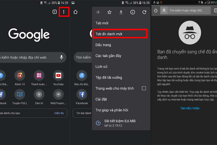 Tab ẩn danh trên chrome là gì 3