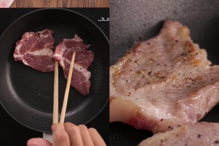 thịt nạc áp chảo sốt tiêu đen 5