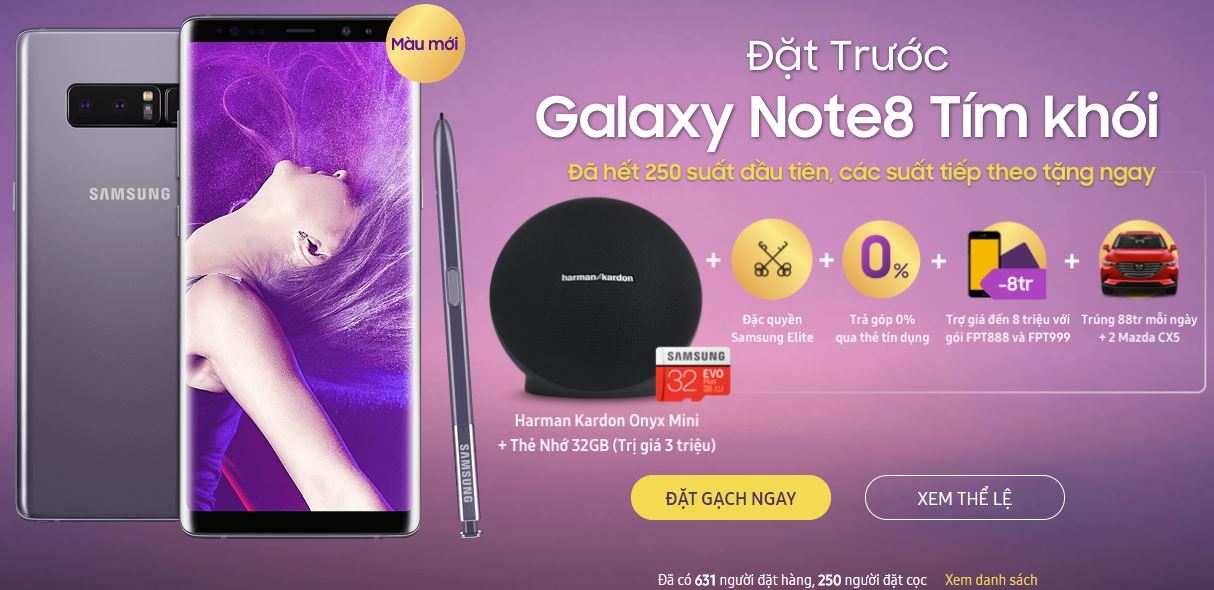 Galaxy Note 8 màu tím khói mới lên kệ tại Việt Nam có đáng mua?