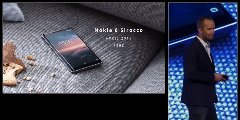 [MWC2018] Nokia 8 Sirocco camera kép, màn hình cong tràn cạnh ra mắt