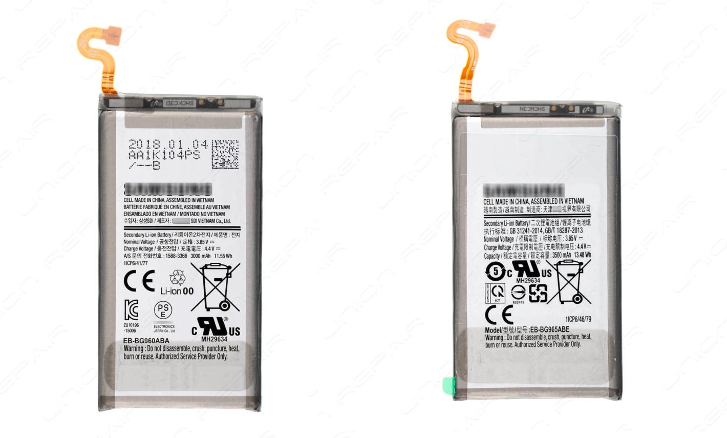 Thỏi pin của Galaxy S9 lộ ảnh thực tế, được lắp ráp tại Việt Nam