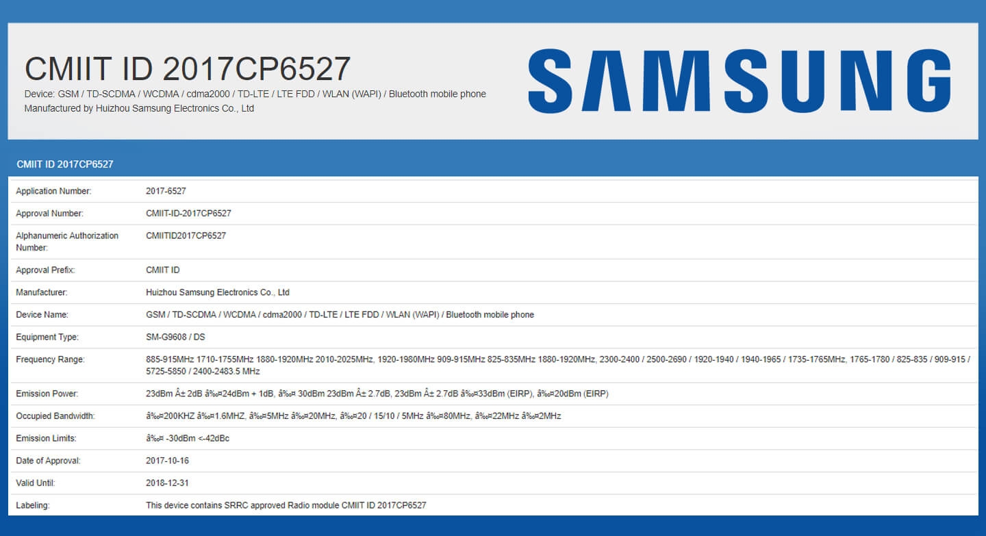 Galaxy S9, S9 Plus Dual SIM xuất hiện, có thể hỗ trợ Dual VoLTE