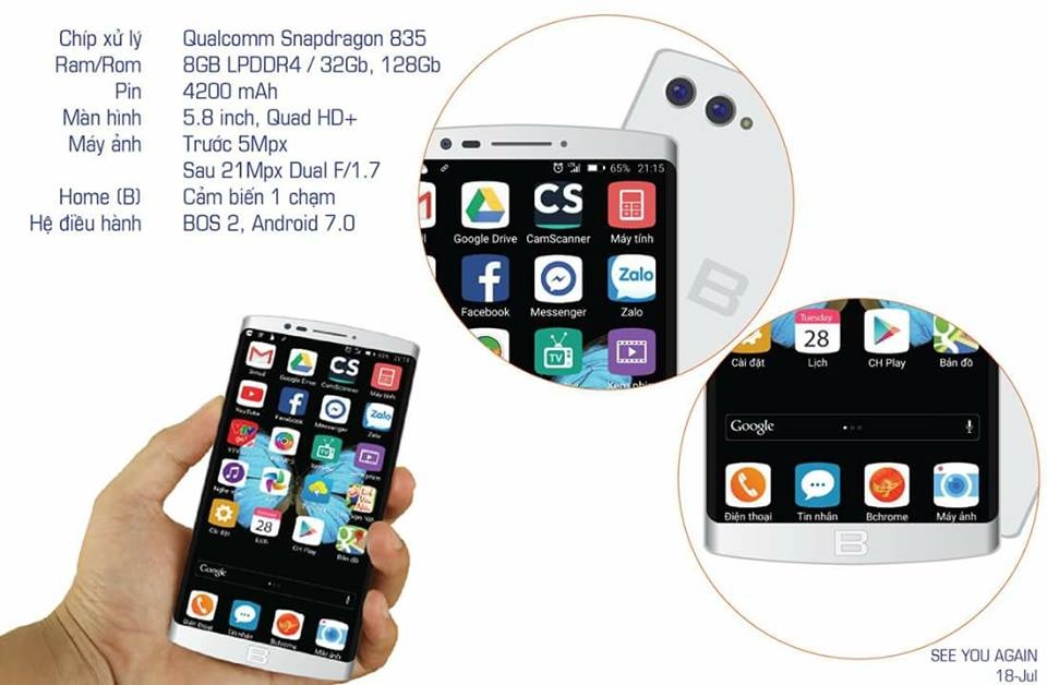 Bphone 2 bất ngờ xuất hiện với chip Snapdragon 835, RAM 8GB, camera kép 21MP Bphone 2 bất ngờ xuất hiện với chip Snapdragon 835, RAM 8GB, camera kép 21MP