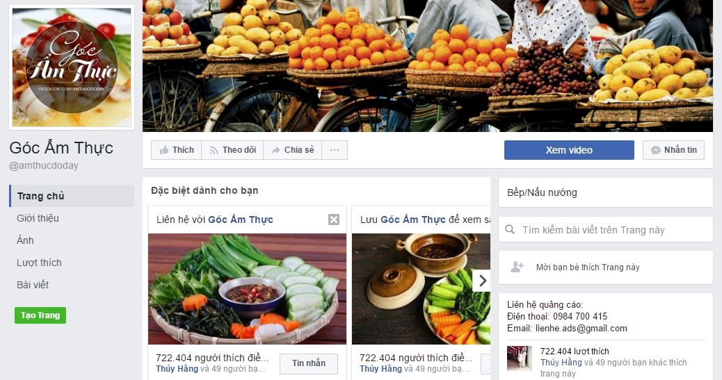 Fanpage Góc Ẩm Thực đã trở lại