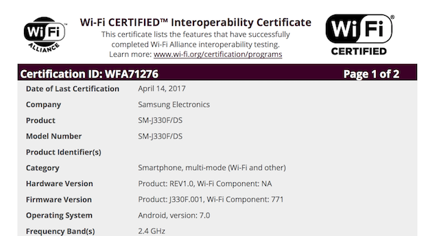 Galaxy J3 2017 sẽ chạy Android 7.0 lúc lên kệ