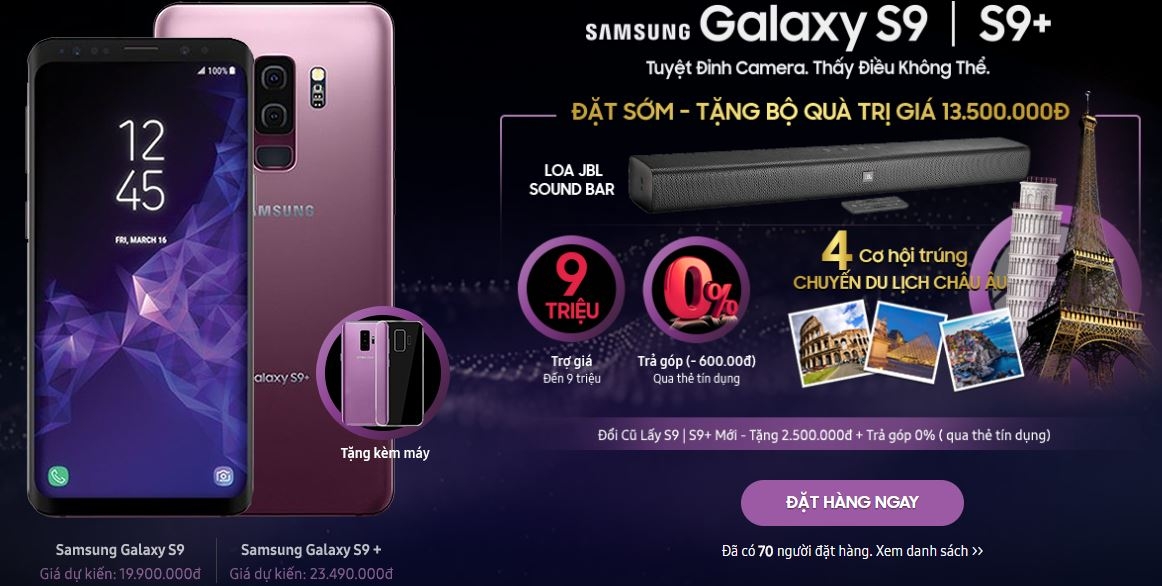 Đặt hàng Galaxy S9