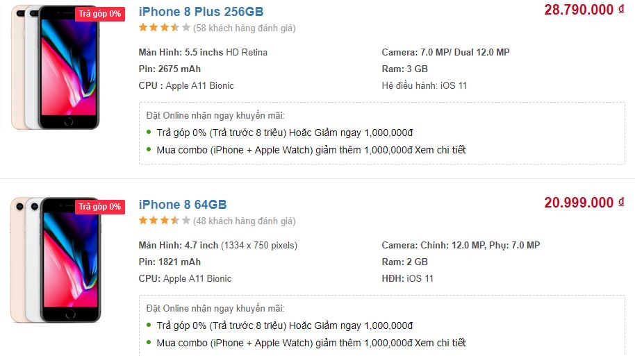 iPhone 8, iPhone 8 Plus đồng loạt hạ giá mạnh mẽ dịp Tết dương lịch