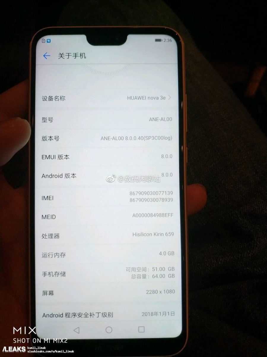 Rò rỉ nhiều hình ảnh trên tay Huawei Nova 3e, xác nhận cấu hình chi tiết